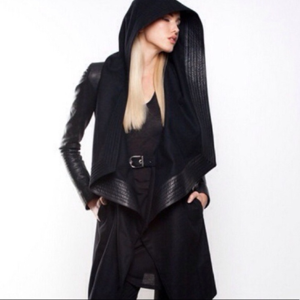 Skingraft Hooded Wool Coat